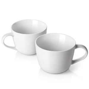 Wedding White Porcelain Coffee Mugs - Set of 2