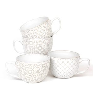 Wovira Stoneware Large Coffee Mugs - Set of 4
